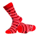 Egyptian Cotton Socks // Red & Black With Music Notes