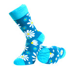 Egyptian Cotton Socks // Blue & White Tropical Flowers