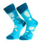 Tropical Flower Socks // Blue + White