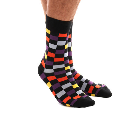 Soft Combed Cotton Socks // Multi Colored Check