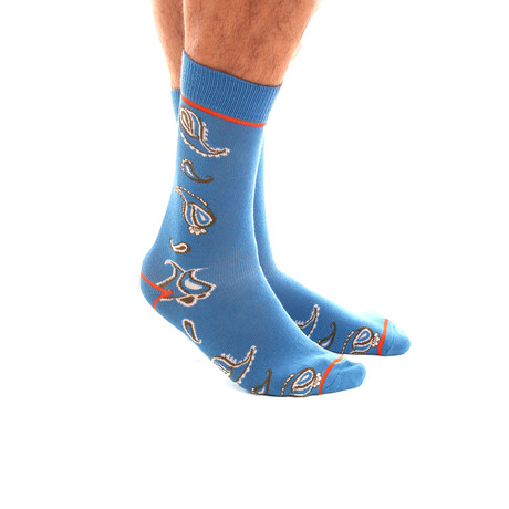 Paisley Socks // Blue + Gray + White