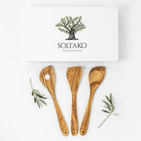 Olive Wood Cooking Spoon //  The Sardianian Chef // Set of 3