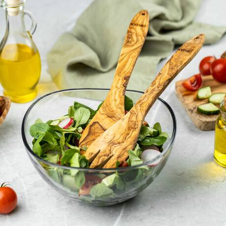 Olive Wood Salad Servers // Rucola // Set of 2