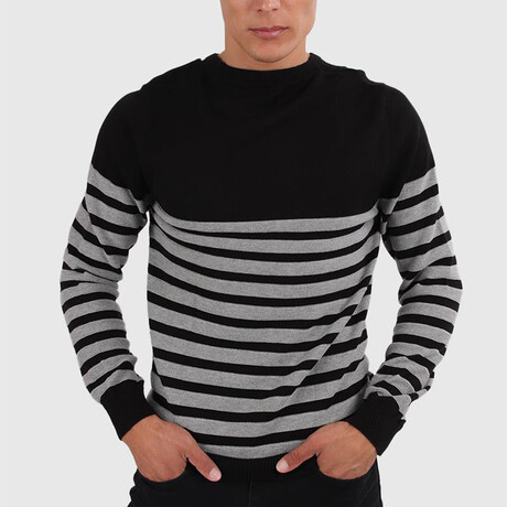 Giovanni Slim Fit Crew Neck Sweater // Black (Medium)