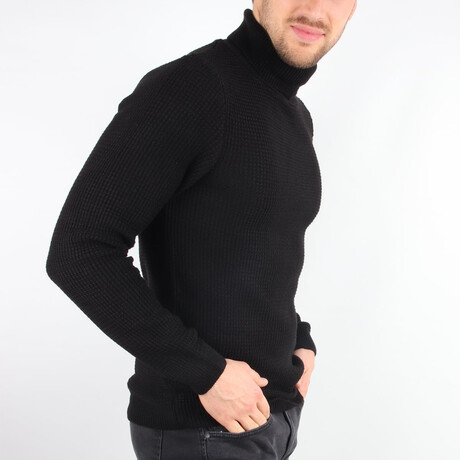 Slim Fit Turtleneck Sweater // Black (Medium)