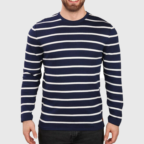 Slim Fit Crew Neck Sweater // Navy Blue (Medium)