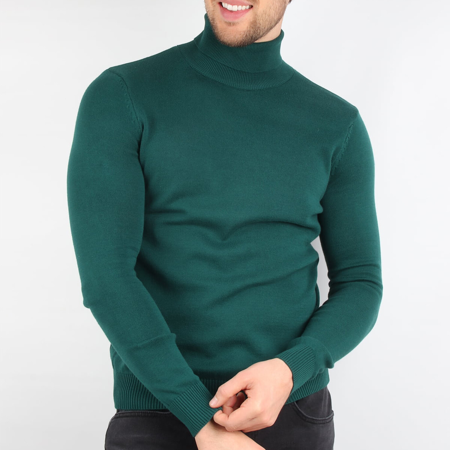 Anthony Regular Fit Turtleneck Sweater // Green (2X-Large) - Danube ...
