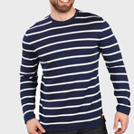 Slim Fit Crew Neck Sweater // Navy Blue (Medium)