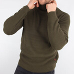 Slim Fit Turtleneck Sweater // Olive (Medium)
