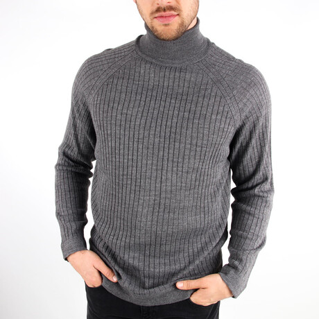 Slim Fit Turtleneck Sweater // Gray (Medium)