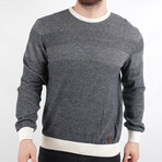 Regular Fit Crew Neck Sweater // Anthracite + White (Medium)