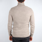 Slim Fit Turtleneck Sweater // Stone (Medium)