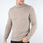 Slim Fit Turtleneck Sweater // Stone (Medium)