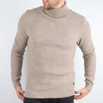 Slim Fit Turtleneck Sweater // Stone (Medium)