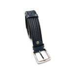 Genuine Calf Leather Braided Belt // 51.2" (Black)