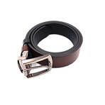 Genuine Calf Leather Reversible Belt (Dark Brown + Black)