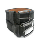 Genuine Calf Leather Belt // 51.2" (Black Suede)