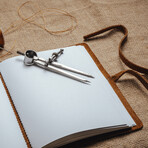 A5 Genuine Calf Leather Unlined Notebook // Wrap Closure (Rope Brown)