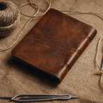 A5 Genuine Calf Leather Unlined Notebook // No Closure (Mahogany)