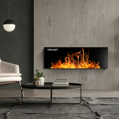 Modern Static Fireplace // V6 (48"L x 16"W)