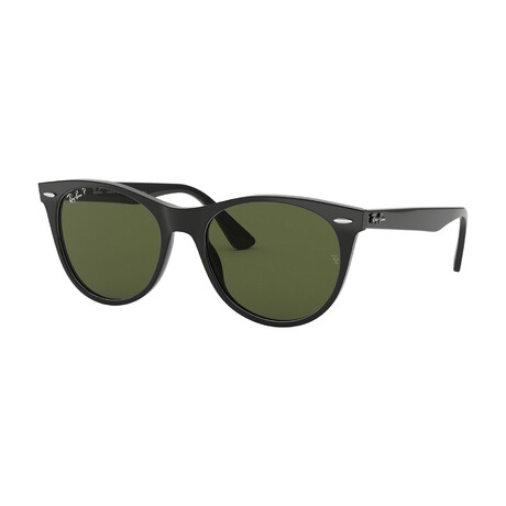Unisex Wayfarer II Classic Square Phantos Sunglasses V2 // Black + Green