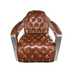 Aviator Egg Office Chair // Brown Leather