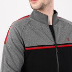 Dangelo Full-Zip Sweatshirt // Black + Gray (XL)
