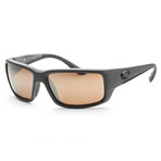 Men's 06S9006-900653-59 Fantail Polarized Sunglasses // Matte Gray + Copper Green Mirror Lens