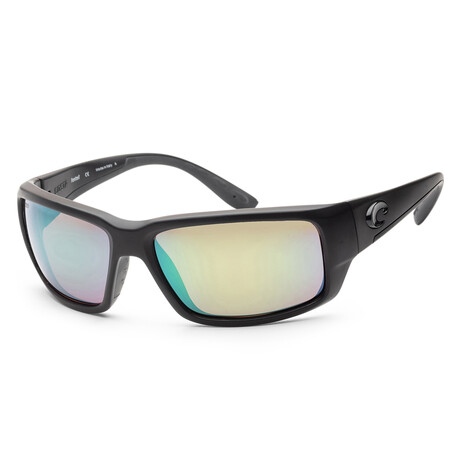 Men's 06S9006-90061159 Fantail Polarized Sunglasses // Blackout + Copper Green Mirror Lens