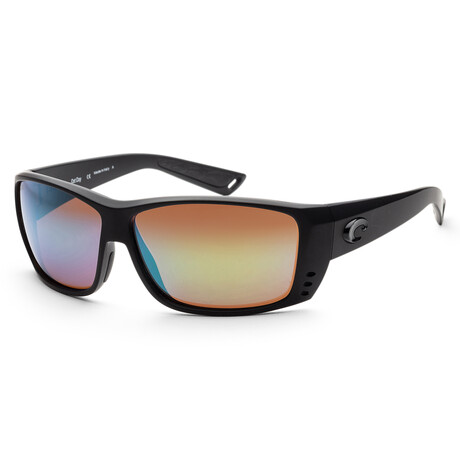Men's 06S9024-90241261 Fashion Polarized Sunglasses // Black Out + Copper Green Mirror Lens