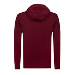 Aiden Hoodie Button Sweatshirt // Bordeaux (L)