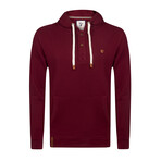 Aiden Hoodie Button Sweatshirt // Bordeaux (XL)