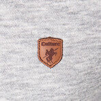 Henry Hoodie Button Sweatshirt // Gray Melange (2XL)