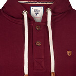 Aiden Hoodie Button Sweatshirt // Bordeaux (XL)
