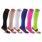 Everyday Wear Copper Infused Knee High Compression Socks // 6-Pairs (Small/Medium)