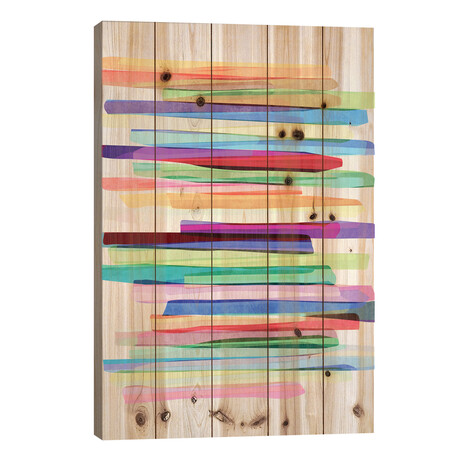 Colorful Stripes I by Mareike Böhmer (26"H x 18"W x 1.5"D)