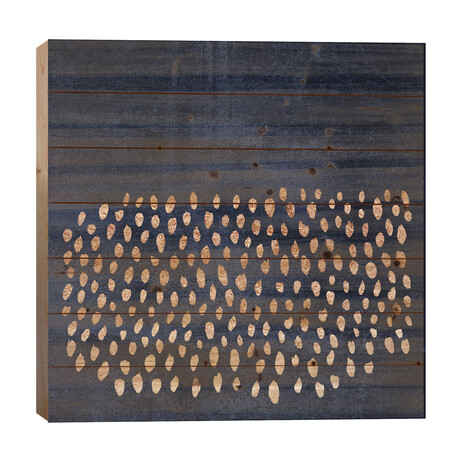Pattern Play (Gold & Navy) by Elisabeth Fredriksson (26"H x 26"W x 1.5"D)
