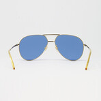 Men's GG0356S Aviator Sunglasses // Gold + Blue