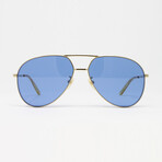 Men's GG0356S Aviator Sunglasses // Gold + Blue
