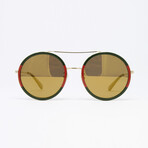 Men's GG0061S Sunglasses // Gold + Green + Red