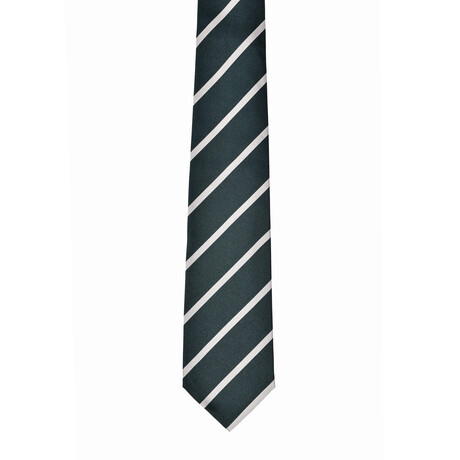 Striped Tie // Green + White