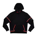 Sport Pullover Hoodie V1 // Black + Red (M)