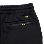 Sport Jogger With Back Zip // Black + Neon Green (L)