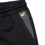 Sport Jogger With Back Zip // Black + Neon Green (XL)