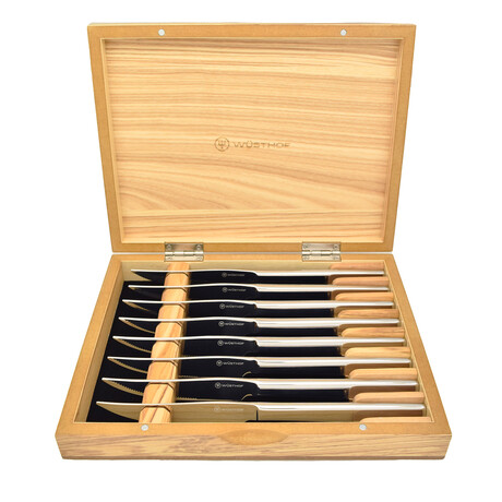 Stainless Mignon Steak Knives + Box // 9-Piece Set
