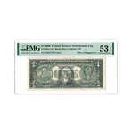 2009 $1 Federal Reserve Note Kansas City // Offset Printing Error Front to Back // PMG Certified AU53