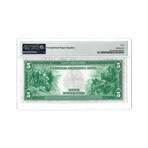 1914 $5 Large Size Federal Reserve Note // FR851a // White-Mellon // PMG Certified XF40