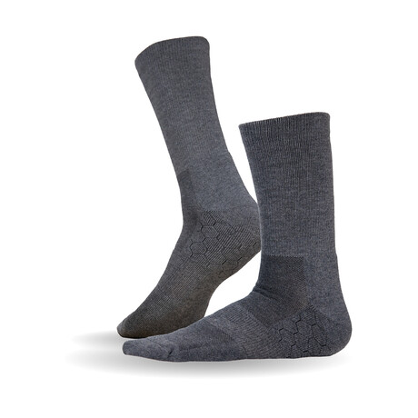 Technical Odor Resistant Crew Socks // Heathered Gray // 4 Pack