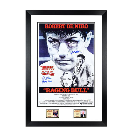 Robert De Niro + Jake LaMotta // Autographed 1980 Raging Bull Framed Movie Poster
