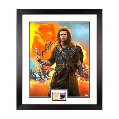 Mel Gibson // Autographed 1995 Braveheart Framed Photo